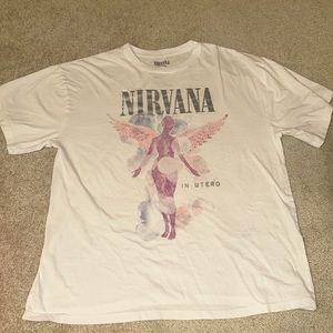 Nirvana white graphic short sleeve t-shirt. Size S/M.